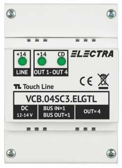 DOZĂ DERIVAȚIE VIDEO 4 IEȘIRI - conectori cu șurub VCB.04SC3.ELGTL