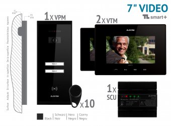 KIT VIDEO 7” smart+ · 4 Fire,negru aparent 2 FAMILII,VKM.P2SR.T7S4.ELB04