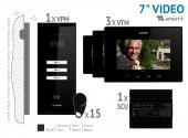 KIT VIDEO 7” smart+ · 4 Fire,negru aparent 3 FAMILII,VKM.P3SR.T7S4.ELB04